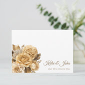 Neutrale Bloem Boeket-Wit Bruiloft- RSVP Kaartje (Staand voorkant)