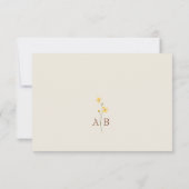 Neutrale Bloem Bruiloft RSVP Kaartje (Achterkant)