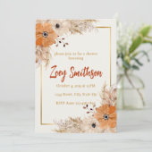 Neutrale Bloemen Bruids of Baby shower Kaart (Staand voorkant)