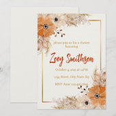 Neutrale Bloemen Bruids of Baby shower Kaart (Voorkant / Achterkant)