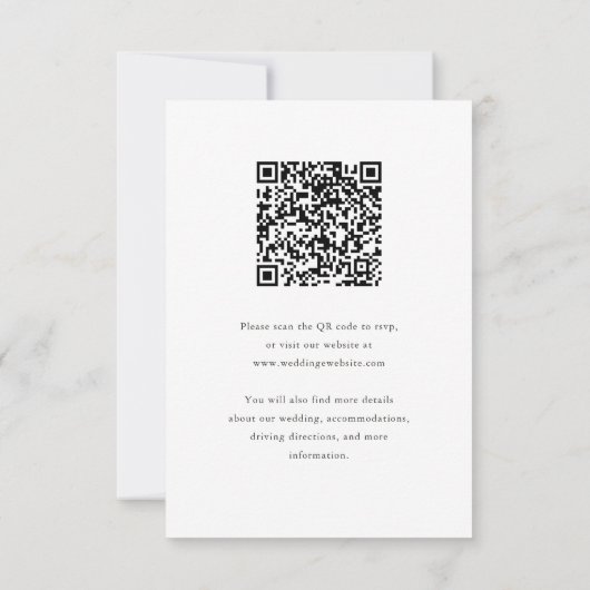 Neutrale bloemen | Combo QR-code en traditioneel RSVP Kaartje (Achterkant)