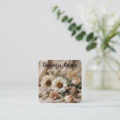 Neutrale bloemen | esthetisch | Boho | Visitekaart Vierkante Visitekaartje (Staand voorkant)