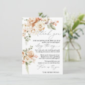 Neutrale Bloemen Huwelijk Dank u Plaats Kaart (Staand voorkant)