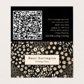 Neutrale Bloemen QR Code Gevouwen Visitekaartje (Buitenkant ongevouwen)