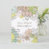 Neutrale bloemen repetitie Dinner DIY Custom Uitno Kaart (Staand voorkant)