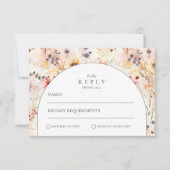 Neutrale Bloementuin Bruiloft RSVP Kaartje (Voorkant)