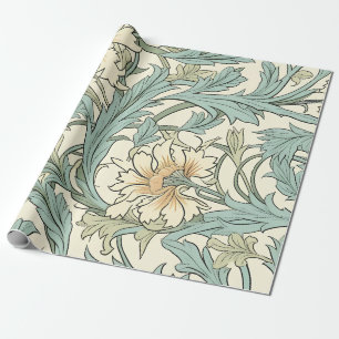 Neutrale bloemige achtergrond moderne cottagecore  cadeaupapier