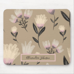 Neutrale Bloemige Blush Moderne Botanische Muismat