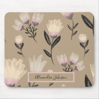 Neutrale Bloemige Blush | Moderne Botanische Muismat