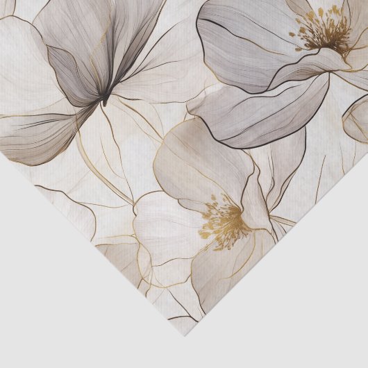 Neutrale bloemlijnen ontkoppeld weefselpapier tissuepapier (Detail)