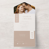 Neutrale Blokken Lentweduwfoto All In One Uitnodiging (Binnen)