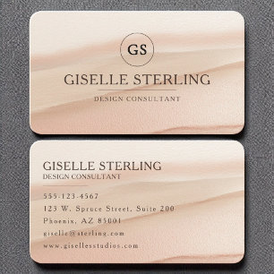 Neutrale Blush Beige Waterverf Minimal Elegant Visitekaartje