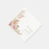 Neutrale Blush Bloemige Pampas Gras Ontvangst Servet (Hoek)