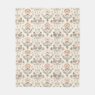 Neutrale Blush Grijze Botanische Fleece Dekens