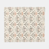 Neutrale Blush Grijze Botanische Fleece Dekens (Voorkant (Horizontaal))