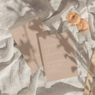 Neutrale Blush Minimalistische Boho Alles in één b Kaart