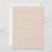 Neutrale Blush Minimalistische Boho QR Code Weddin Kaart (Voorkant)
