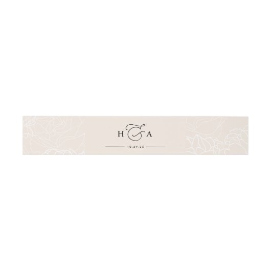 Neutrale Blush Simple Monogram Weddenschap Uitnodigingen Wikkel (Vlak)