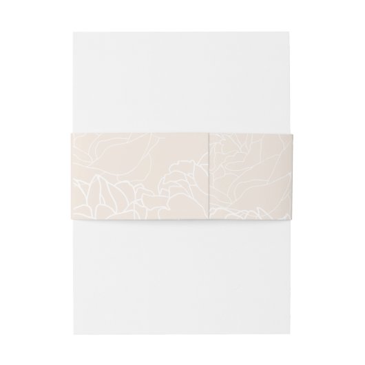 Neutrale Blush Simple Monogram Weddenschap Uitnodigingen Wikkel (Achterkant Voorbeeld)