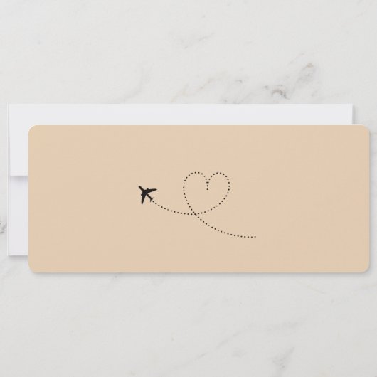 Neutrale Boarding Pass Bestemming bruiloft QR-code Kaart (Achterkant)