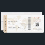 Neutrale Boarding Pass Bestemming bruiloft QR-code Kaart<br><div class="desc">Boho Neutral Beige Boarding pass bruiloft ticket uitnodiging met een bestemming wereldkaart,  Wedding Pass,  Destination Wedding,  Passport met QR code Rsvp kaart.</div>
