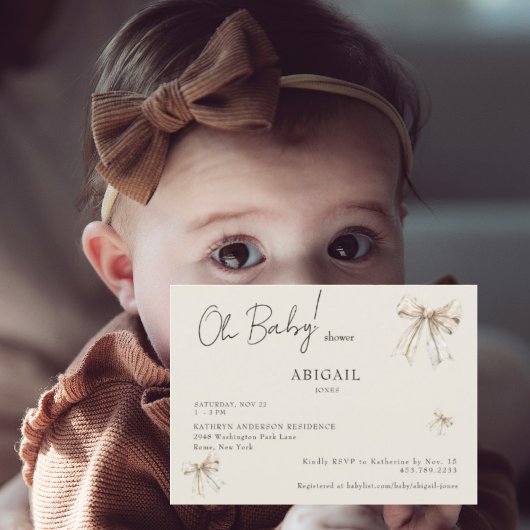 Neutrale bogen op Baby shower uitnodiging