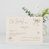 Neutrale bogen op Baby shower uitnodiging (Staand voorkant)