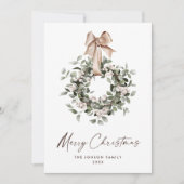 Neutrale Boheemse Kerstkrans Groet Feestdagenkaart (Voorkant)