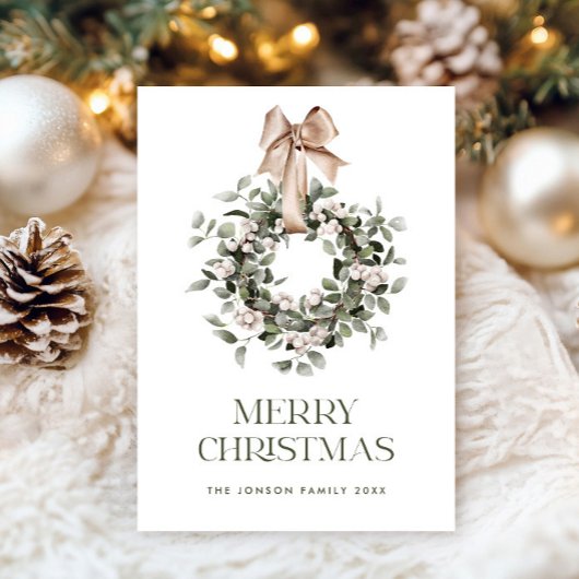 Neutrale Boheemse Kerstkrans Groet Feestdagenkaart