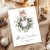 Neutrale Boheemse Kerstkrans Groet Feestdagenkaart