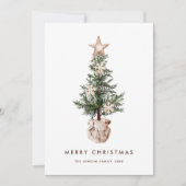 Neutrale Boheemse Kerstmis dennenboom groet Feestdagenkaart (Voorkant)