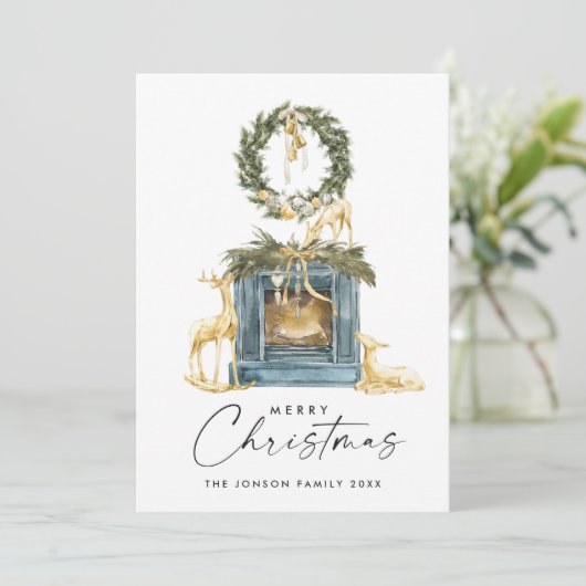 Neutrale Boheemse Kerstmis Samenstelling Groet Feestdagenkaart (Staand voorkant)