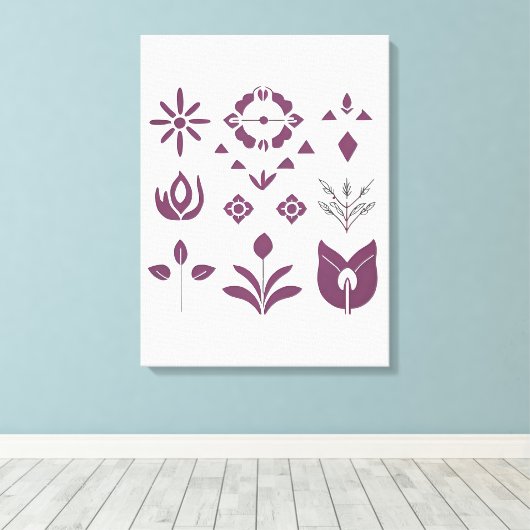 Neutrale Boheemse lijnkunst | Canvas Home Accent (Insitu (Houten vloer))