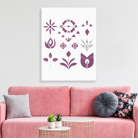 Neutrale Boheemse lijnkunst | Canvas Home Accent (Insitu (Woonkamer))