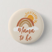 Neutrale Boheemse Mama om Baby shower Titel Ronde Button 5,7 Cm (Voorkant)