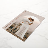 Neutrale Boho Arch Valentijns Foto Folie Feestdagenkaart (Gedraaid)