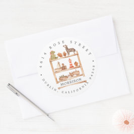 Neutrale Boho Baby Shower | Retouradreslabel Ronde Sticker