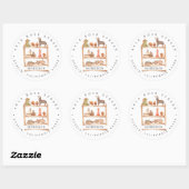 Neutrale Boho Baby Shower | Retouradreslabel Ronde Sticker (Vel)
