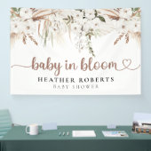 Neutrale Boho Baby Shower Slinger – Baby in Bloei Spandoek (Beurs)