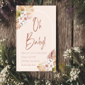 Neutrale Boho Baby Shower Uitnodiging