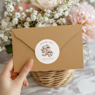 Neutrale Boho Babykamer Baby Shower Bedankt Ronde Sticker