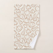 Neutrale Boho Beige Pompoen Patroon Herfst Hallowe Bad Handdoek (Handdoek)