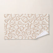 Neutrale Boho Beige Pompoen Patroon Herfst Hallowe Bad Handdoek (Handdoek)