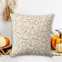 Neutrale Boho Beige Pompoen Patroon Herfst Hallowe Kussen