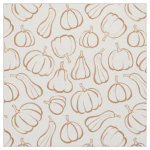 Neutrale Boho Beige Pompoen Patroon Herfst Hallowe Stof