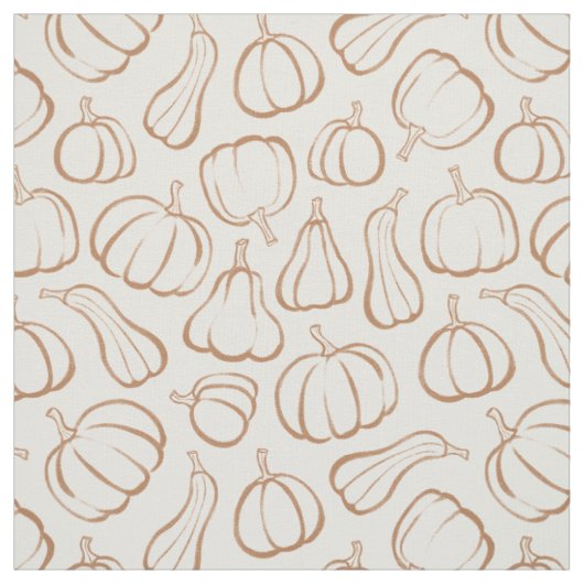 Neutrale Boho Beige Pompoen Patroon Herfst Hallowe Stof (Swatch)