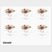 Neutrale Boho Bloemen bruiloft Dank u gunst Ronde Sticker (Vel)