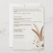 Neutrale Boho Bloemen met Details Bruiloft Kaart (Achterkant)