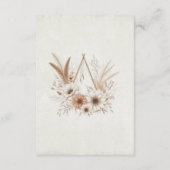 Neutrale Boho Bloemen met QR Code & Details Bruilo Informatiekaartje (Achterkant)