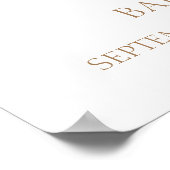 Neutrale Boho Bloemen Wandelwagen Baby Shower Welk Poster (Hoek)